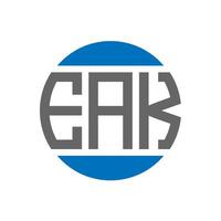 Eak-Buchstaben-Logo-Design auf weißem Hintergrund. eak kreative Initialen Kreis Logo-Konzept. Eak Briefdesign. vektor