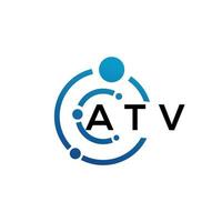 ATV-Brief-Logo-Design auf schwarzem Hintergrund. atv kreatives Initialen-Buchstaben-Logo-Konzept. ATV-Buchstaben-Design. vektor