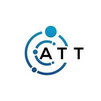 Att-Brief-Logo-Design auf schwarzem Hintergrund. att kreatives Initialen-Buchstaben-Logo-Konzept. att Briefgestaltung. vektor