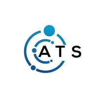 ats-Buchstaben-Logo-Design auf schwarzem Hintergrund. ats kreatives Initialen-Buchstaben-Logo-Konzept. ats Briefgestaltung. vektor