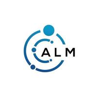 alm-Brief-Logo-Design auf schwarzem Hintergrund. alm kreative Initialen schreiben Logo-Konzept. Alm Briefgestaltung. vektor