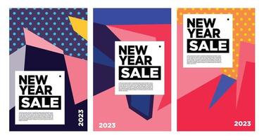 vektor ny år 2023 försäljning med färgrik abstrakt bakgrund för baner reklam