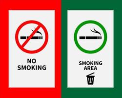 zwei Schilder Rauchverbot und Raucherbereich vektor