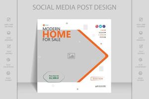 immobilienhaus eigentum instagram, facebook, social media post oder quadratische webbannervorlage vektor