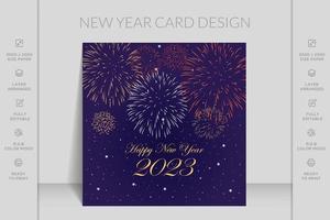 Lycklig ny år kort med hälsning inskrift. enkel minimalistisk ny år baner design. vektor