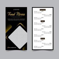 mat flygblad för restaurang meny kort design, matlagning recept för snabb mat, burger eller cocktail fest, mat affisch företag dl flygblad mall vektor