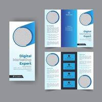 Business Trifold Broschüre Jahresbericht Cover, Digital Marketing Trifold Corporate Broschüre Cover oder Flyer Design. Flyer Präsentation. Katalog mit abstraktem geometrischem Hintergrund. moderne Vorlage vektor