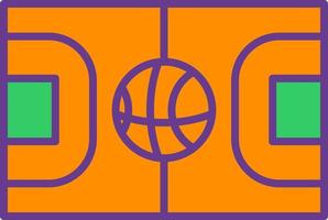 Basketballplatz kreatives Icon-Design vektor