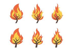 Brinnande buske vektor illustration samling