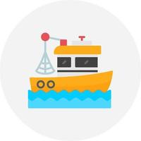 Fischerboot kreatives Icon-Design vektor