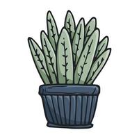 Vektor-Doodle-Illustration der heimischen Pflanze, Kaktus in einem Topf. vektor