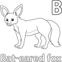 bat-eared räv alfabet ABC isolerat färg b vektor