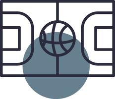 Basketballplatz kreatives Icon-Design vektor