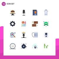16 flaches Farbpaket der Benutzeroberfläche mit modernen Zeichen und Symbolen des Android-Smartphone-Mikrofontelefons Halloween editierbares Paket kreativer Vektordesign-Elemente vektor