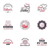 Happy Fathers Day Wertschätzung Vektor Text Banner 9 Schwarzer und rosa Hintergrund für Poster Flyer Marketing Grußkarten editierbare Vektordesign-Elemente