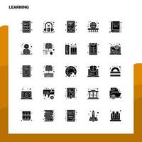 25 Learning Icon Set solide Glyphen-Icon-Vektor-Illustrationsvorlage für Web- und mobile Ideen für Unternehmen vektor