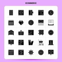 solide 25 E-Commerce-Icon-Set Vektor-Glyphen-Stil Design schwarze Icons Set Web- und Mobile-Business-Ideen-Design-Vektor-Illustration vektor