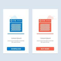 förstärkare audio enhet multimedia bärbar blå och röd ladda ner och köpa nu webb widget kort mall vektor