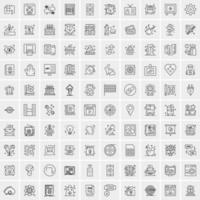 100 Business-Icons für Web- und Printmaterial vektor