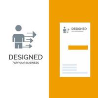 Annäherung an die Unternehmensführung modernes graues Logo-Design und Visitenkartenvorlage vektor