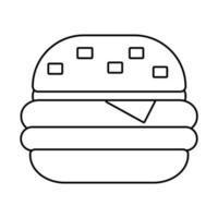 Burger-Vektordesign mit Linien, die zum Ausmalen geeignet sind vektor