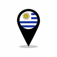 Uruguay-Landesflaggenvektor mit Standortstiftdesign vektor