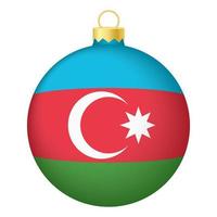 jul träd boll med azerbaijan flagga. ikon för jul Semester vektor