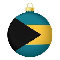 Christbaumkugel mit Bahamas-Flagge. Symbol für Weihnachtsferien vektor