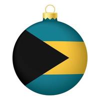 jul träd boll med Bahamas flagga. ikon för jul Semester vektor