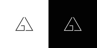 einfaches und modernes logo-design mit initialen ga-buchstaben vektor