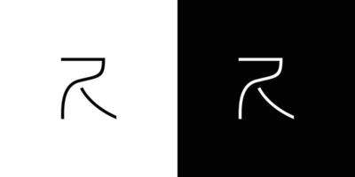 enkel och modern brev r initialer logotyp design 2 vektor