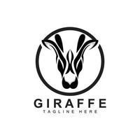 giraff logotyp design, giraff huvud vektor silhuett, hög nacke djur, Zoo, tatuering illustration, produkt varumärke