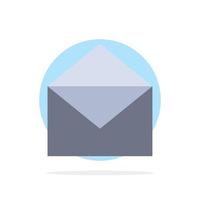 E-Mail-Mail-Nachricht öffnen abstrakten Kreis Hintergrund flache Farbe Symbol vektor