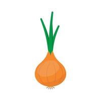 Zwiebel-Gemüse-Symbol, weißer Hintergrund, flacher Stil, Druck, Webdesign, Eps 10 vektor