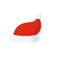 rote weihnachtsmann-weihnachtsmütze-vektorillustration lokalisiert auf weißem hintergrund vektor