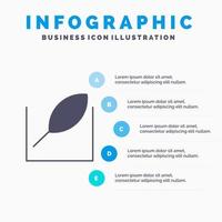 blad grön träd fast ikon infographics 5 steg presentation bakgrund vektor