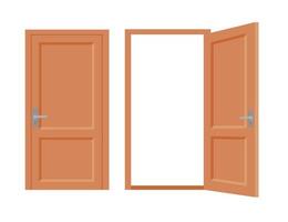 geöffnete und geschlossene Türen-Vektor-Illustration. vektor