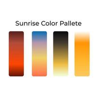 fyra soluppgång färger palett för designer vektor
