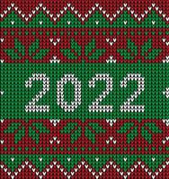 neues jahr nahtloses strickmuster mit der nummer 2022. strickpullover design. Wolle gestrickte Textur. Vektor-Illustration vektor