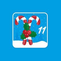 första advent kalender. jul Semester firande kort för nedräkning december 11 vektor