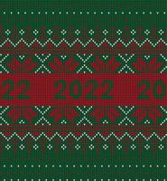 neues jahr nahtloses strickmuster mit der nummer 2022. strickpullover design. Wolle gestrickte Textur. Vektor-Illustration vektor