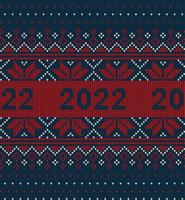 neues jahr nahtloses strickmuster mit der nummer 2022. strickpullover design. Wolle gestrickte Textur. Vektor-Illustration vektor