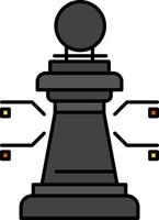 Schach Laptop Strategie Spiel flache Farbe Symbol Vektor Symbol Banner Vorlage