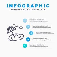 strand handflatan träd vår linje ikon med 5 steg presentation infographics bakgrund vektor