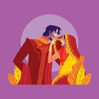 romantisk Indien par i äktenskap vektor