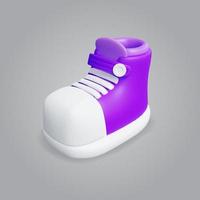 niedliche stilisierte 3d-sneaker-charaktervektorillustration 3d-rendering vektor