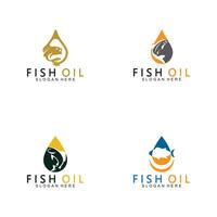 fisk olja logotyp vektor illustration mall.