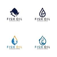 fisk olja logotyp vektor illustration mall.