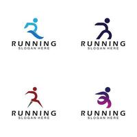 brev r för löpning logotyp design kombination brev r och människor vektor