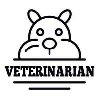 veterinär logotyp, översikt stil vektor